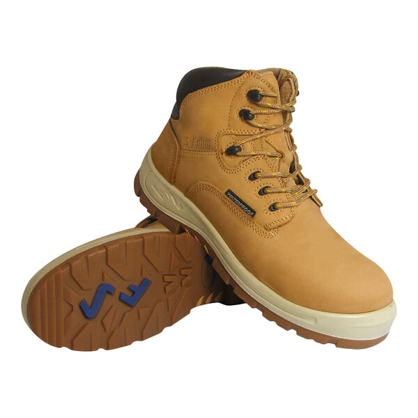 Genuine Grip® 6052 Poseidon Men's Size 4.5 Medium Width Wheat Waterproof Composite Toe Non Slip Full Grain Leather Boot