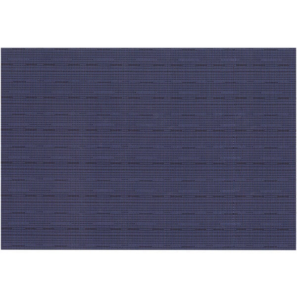 A blue rectangular RITZ® PVC coated placemat with a cloth pattern.