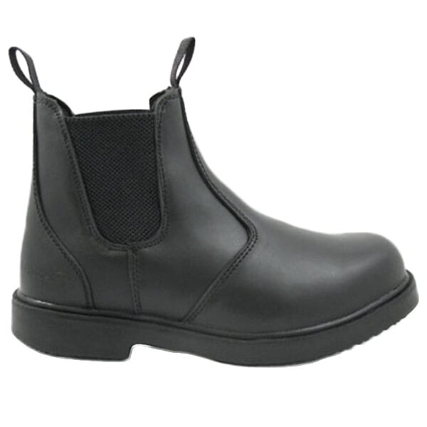 a black boot with a black sole