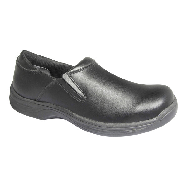 Genuine Grip® 4700 Men's Size 12 Wide Width Black Ultra Light Non Slip Slip-On Leather Shoe