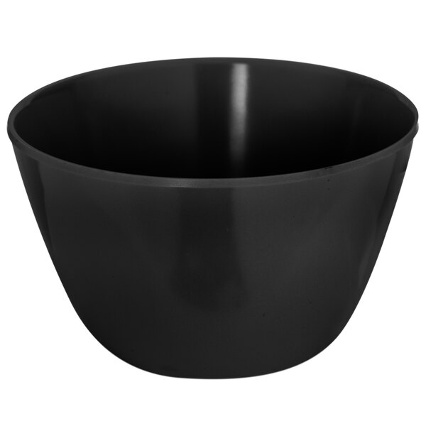 A Carlisle Kingline black melamine bouillon cup.
