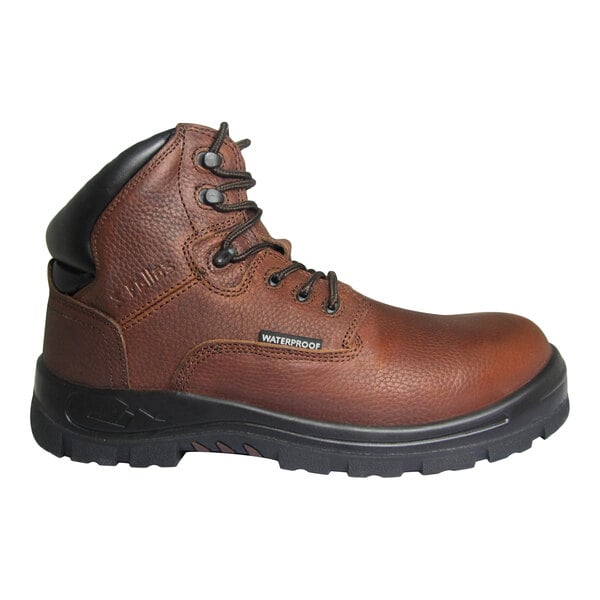 Genuine Grip® 6051 Poseidon Men's Size 10 Medium Width Brown Waterproof Composite Toe Non Slip Full Grain Leather Boot