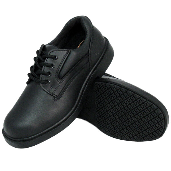 Genuine Grip 720 Women s Black Leather Comfort Oxford Non Slip Shoe