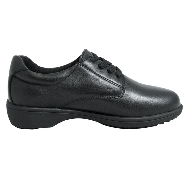Genuine Grip® 420 Women's Size 7 Wide Width Black Full Grain Leather Tie Non Slip Shoe