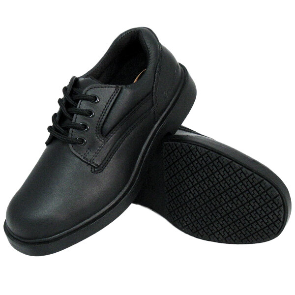 Black Leather Comfort Oxford Non Slip Shoe