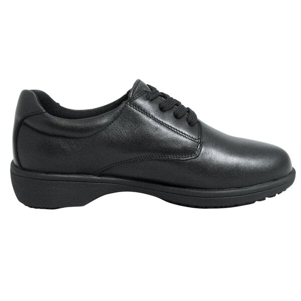 womens black leather tie shoes