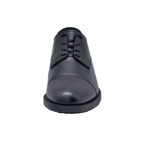 Shoes For Crews Senator men's black dress shoe with laces.