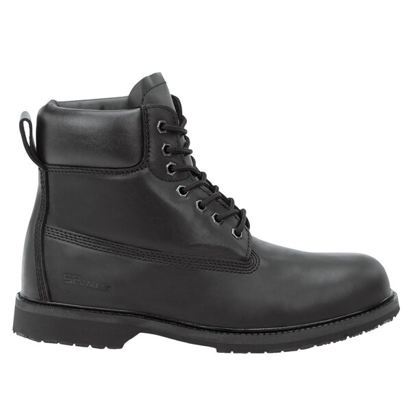 SR Max black leather work boot for men with laces.