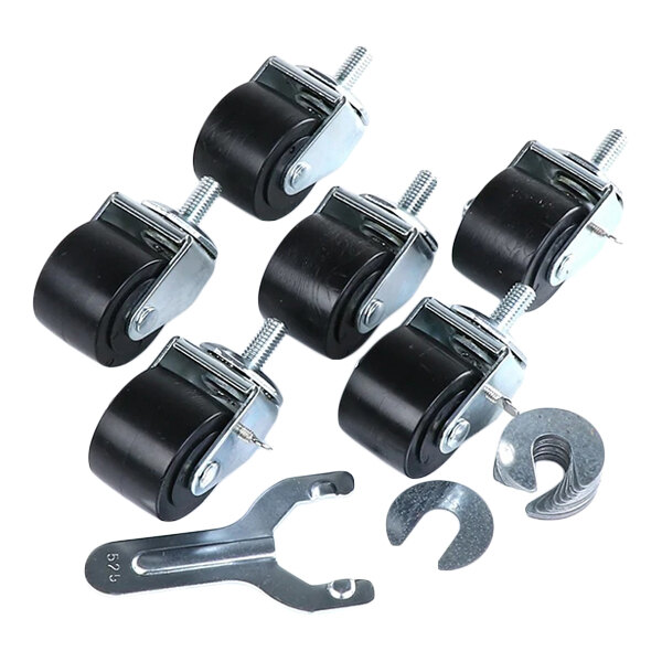 True 830281 2 1/2" Swivel Stem Casters with Silver Housings - 6/Set