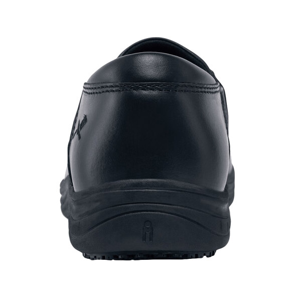 The back of a black MOZO Forza women's clog with a black sole.