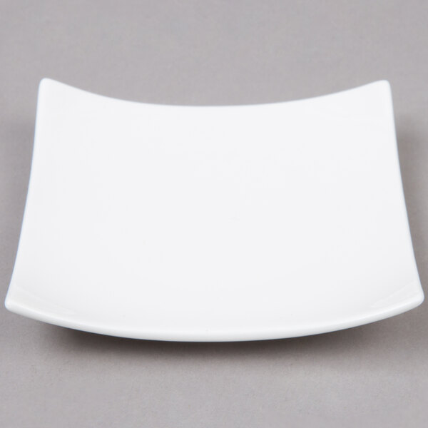 a close up of a white plate