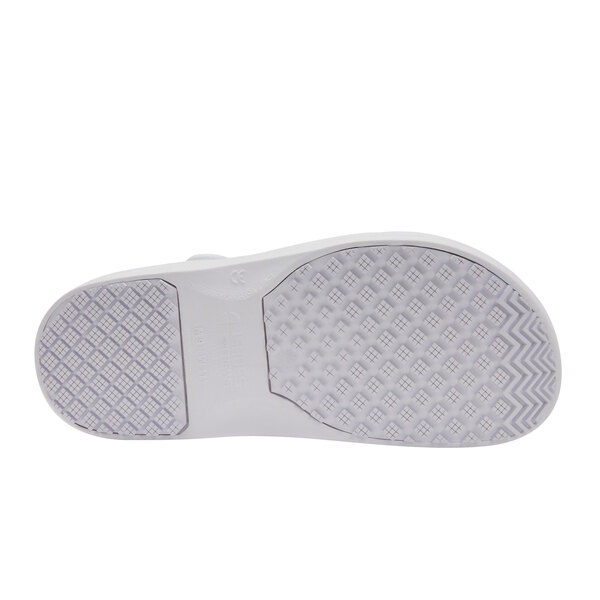 A white Shoes for Crews unisex casual shoe with a white sole.