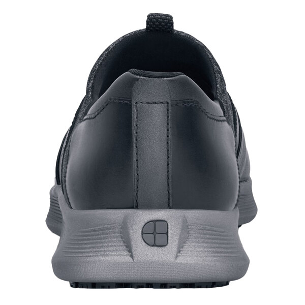 The back of a black Shoes For Crews Alia shoe.