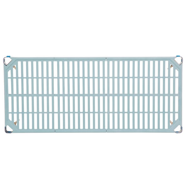 A white metal MetroMax Q slat with blue handles.