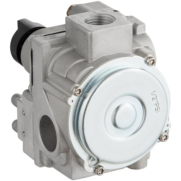 A silver metal Main Street Equipment liquid propane combination valve with a round cap.