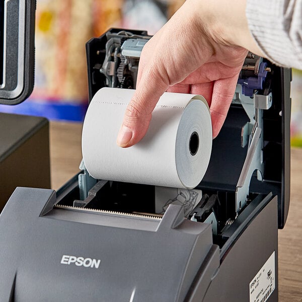 PointPlus 3" x 90' Carbonless 2-Ply Cash Register POS Paper Roll - 50/Case