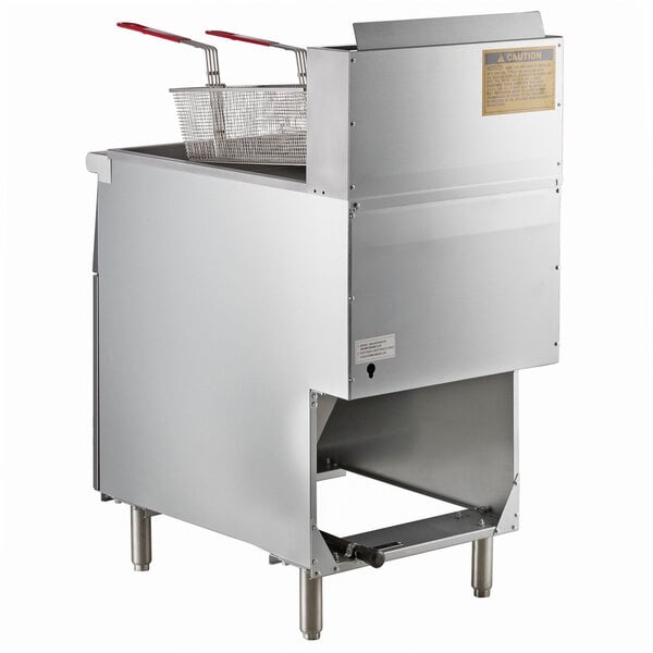 A MainStreet Equipment natural gas floor fryer with two baskets.