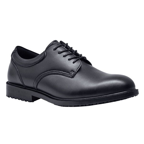 Shoes For Crews Cambridge men's black dress shoe with laces.