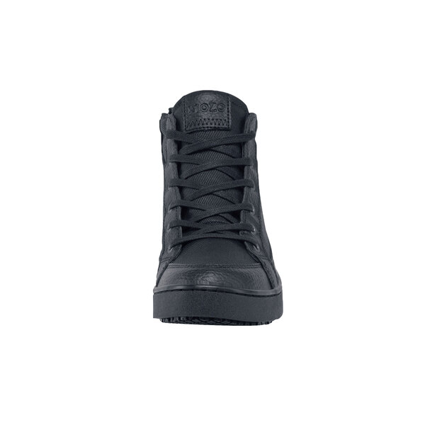 A black MOZO Padma women's athletic shoe with laces.