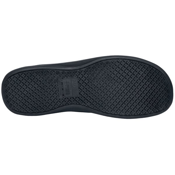 A black MOZO Forza women's clog with a black rubber sole.