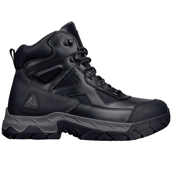 A black ACE Glacier men's work boot with a white background.