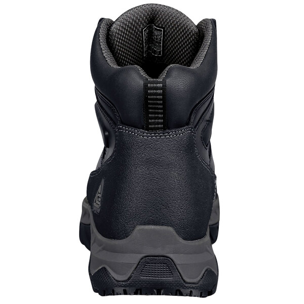 the bottom of a black boot