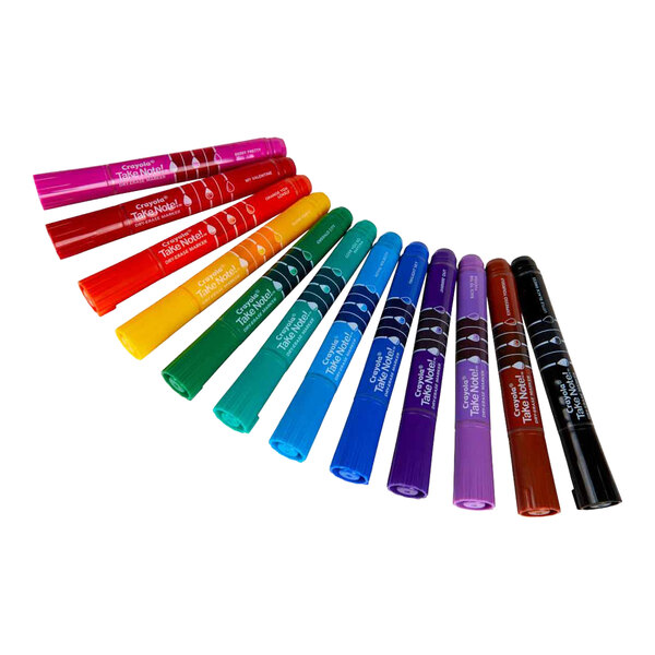 Crayola 586545 Take Note 12 Assorted Color Chisel Tip Dry Erase Markers - 12/Pack