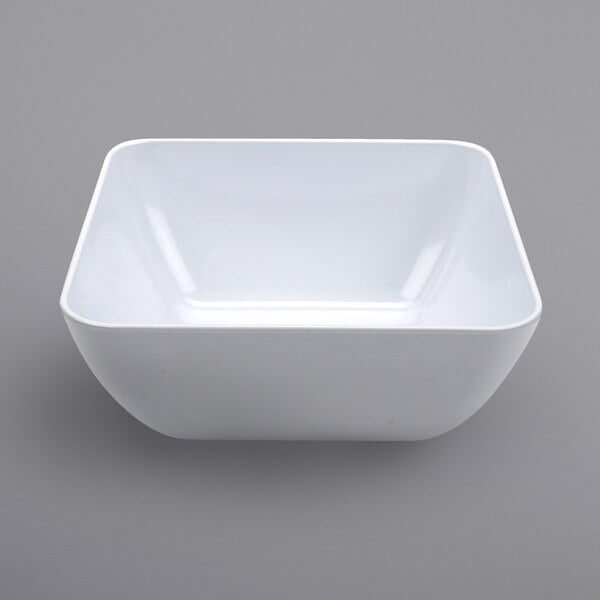 A white square GET Midtown melamine bowl.