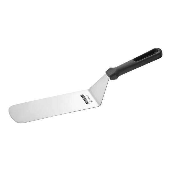 A Victorinox round edge turner with a black handle.
