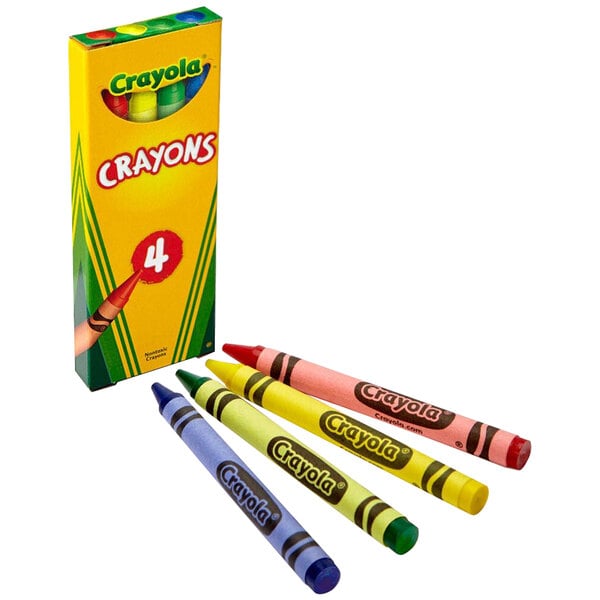 Crayola Set of Four Regular Size Crayons in Pouch - Red, Blue, Yellow,  Green - 360 / Carton - Thomas Business Center Inc