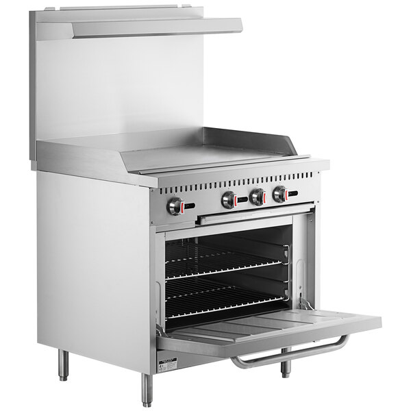 Cooking Performance Group S24-N Natural Gas 4 Burner 24 Range with Space  Saver Oven - 150,000 BTU