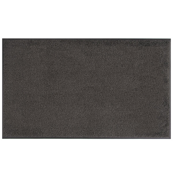A gray nylon entrance mat with a grey border and rubber backing.