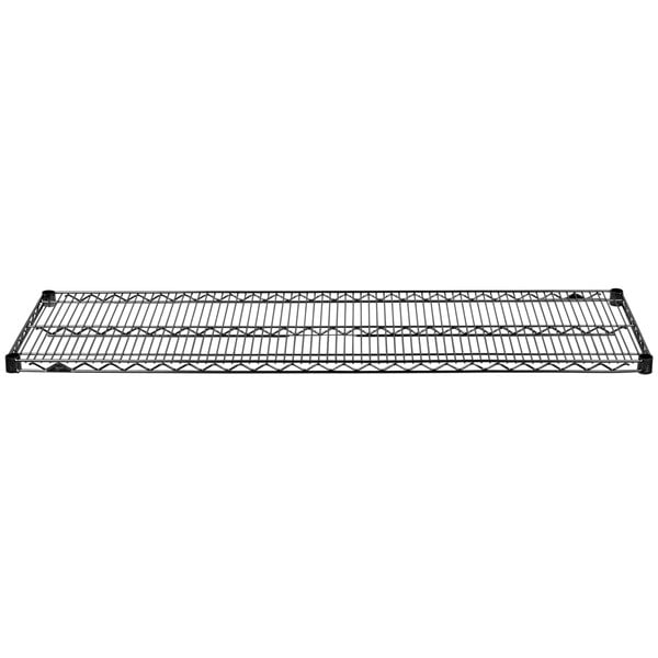 A black Metro Super Erecta wire shelf.