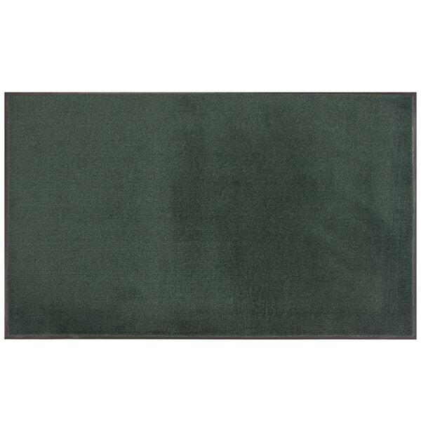 A green olefin entrance mat with a black border.