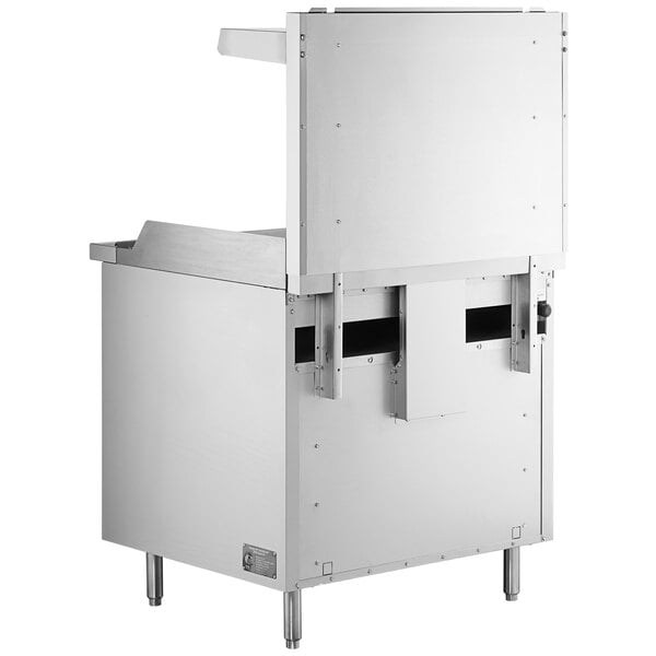 A white rectangular object with a door open.