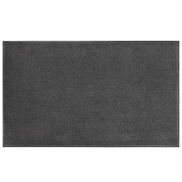 A grey rectangular entrance mat with a grey border.