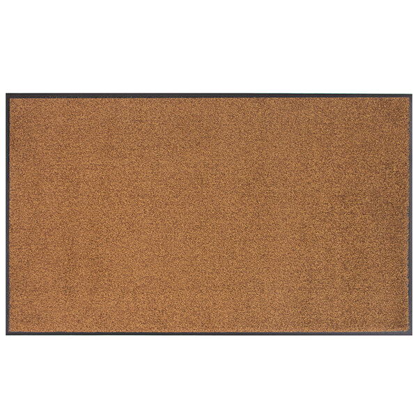A brown rectangular Lavex indoor entrance mat with black trim.