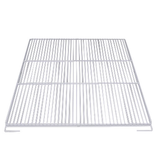 A white metal grate shelf for a True merchandiser.