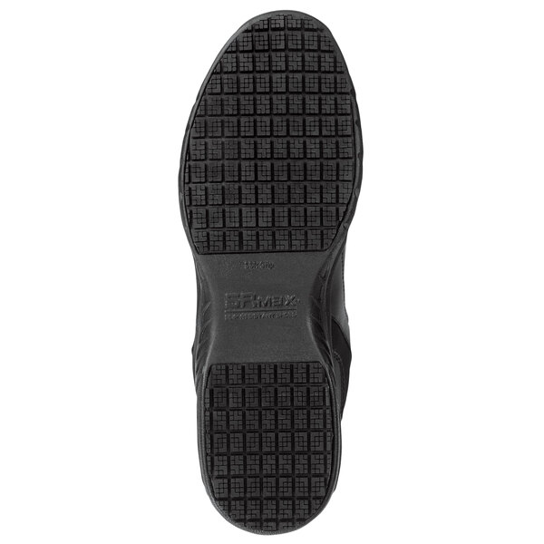 A close-up of a black SR Max Charlotte non-slip casual shoe with a black rubber sole.