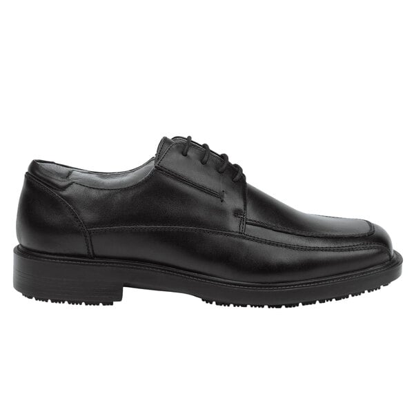 A black SR Max men's Oxford dress shoe with laces.