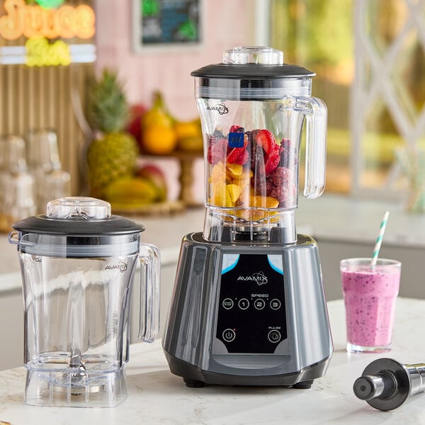 AvaMix BL2K482J 2 hp Commercial Blender with Keypad Control, Adjustable Speed, and 2 48 oz. Tritan™ Containers - 120V