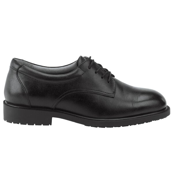 An SR Max Arlington black leather oxford dress shoe for men with laces.