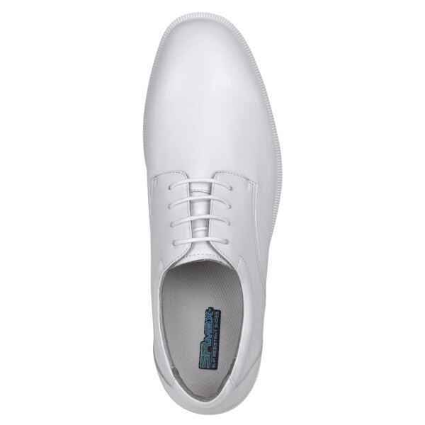 A white SR Max men's Oxford dress shoe with laces.