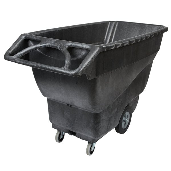 a large black plastic bin
