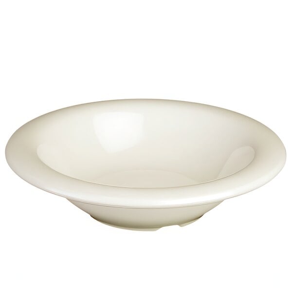 A white Thunder Group melamine soup bowl.