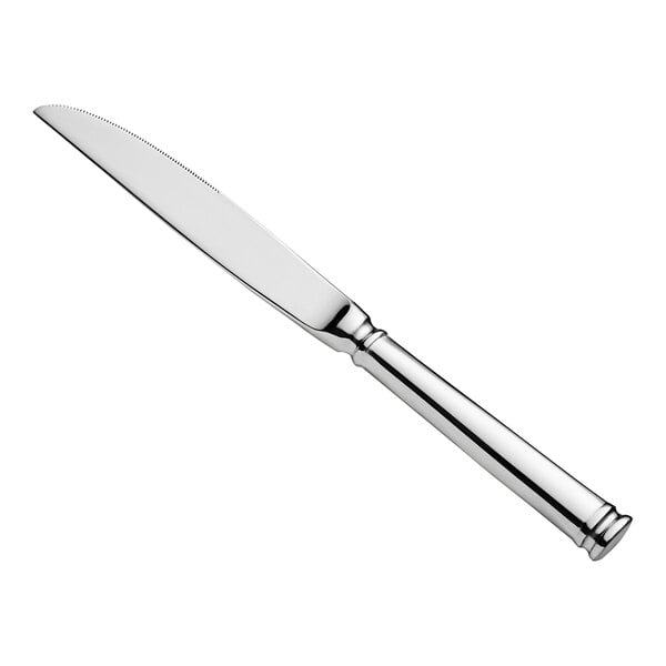 A Fortessa stainless steel steak knife with a silver handle.