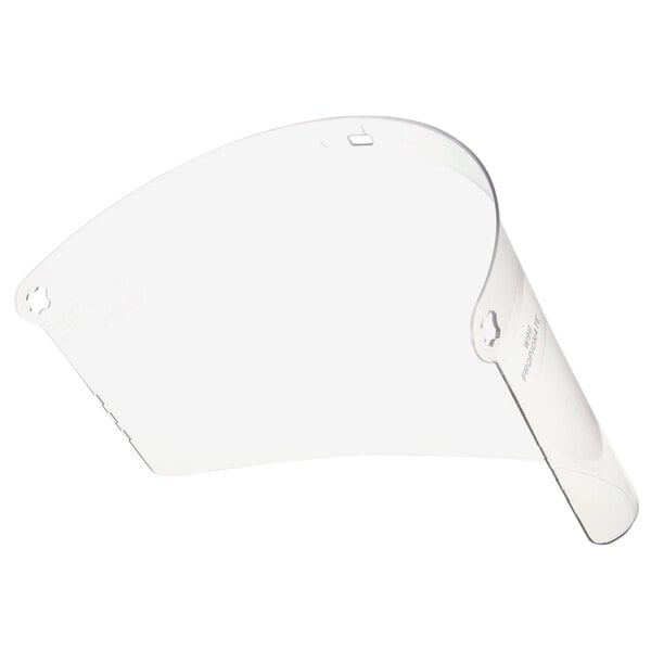 A 3M clear plastic visor with a hole in the middle.