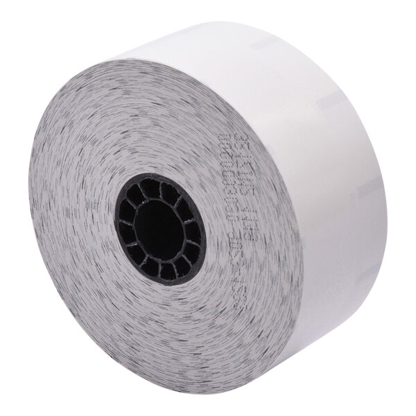 A roll of white Iconex Sticky Media linerless receipt paper.