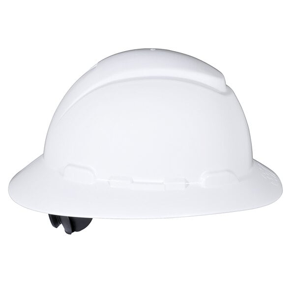 3M H-801R White 4-Point Ratchet Suspension Full Brim Hard Hat