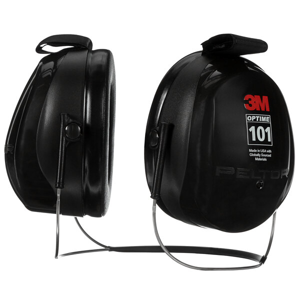 3M H7B PELTOR™ Optime™ 101 Black / Green BehindtheHead Earmuffs
